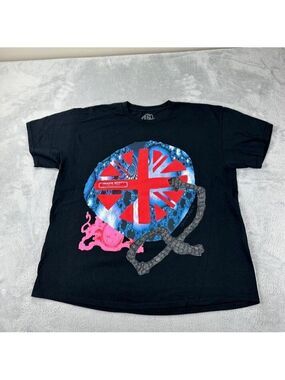 Travis Scott Men's Large Black Cotton O2 Union Jack T-Shirt USA